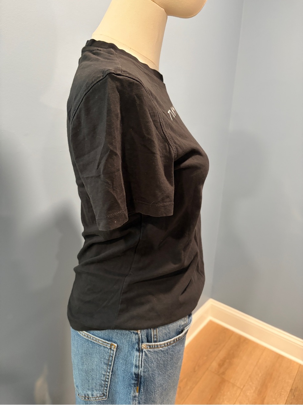 Tommy Hilfiger Black Logo Tee Organic Cotton Relaxed Fit Small - Picture 6 of 7